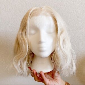 Aegon Targaryen HOTD Platinum Wavy Long Bob Lace Front Cosplay Costume Wig
